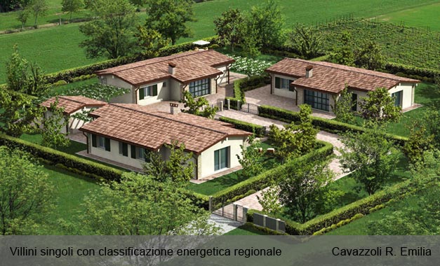 villini singoli con giardino e classificazione energetica regionale